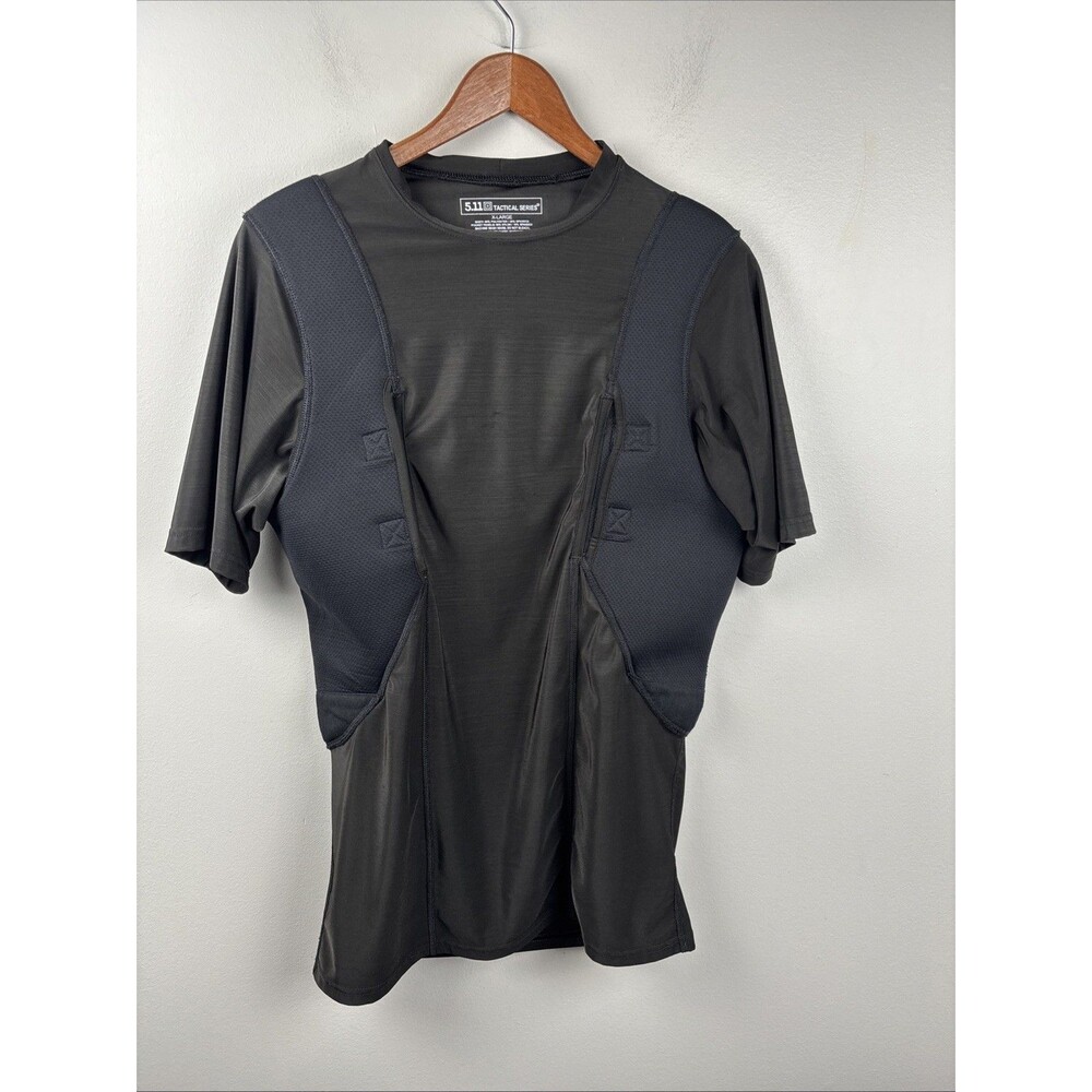 5.11 Tactical Series Holster Shirt Men XL Black Concealed Carry Compression